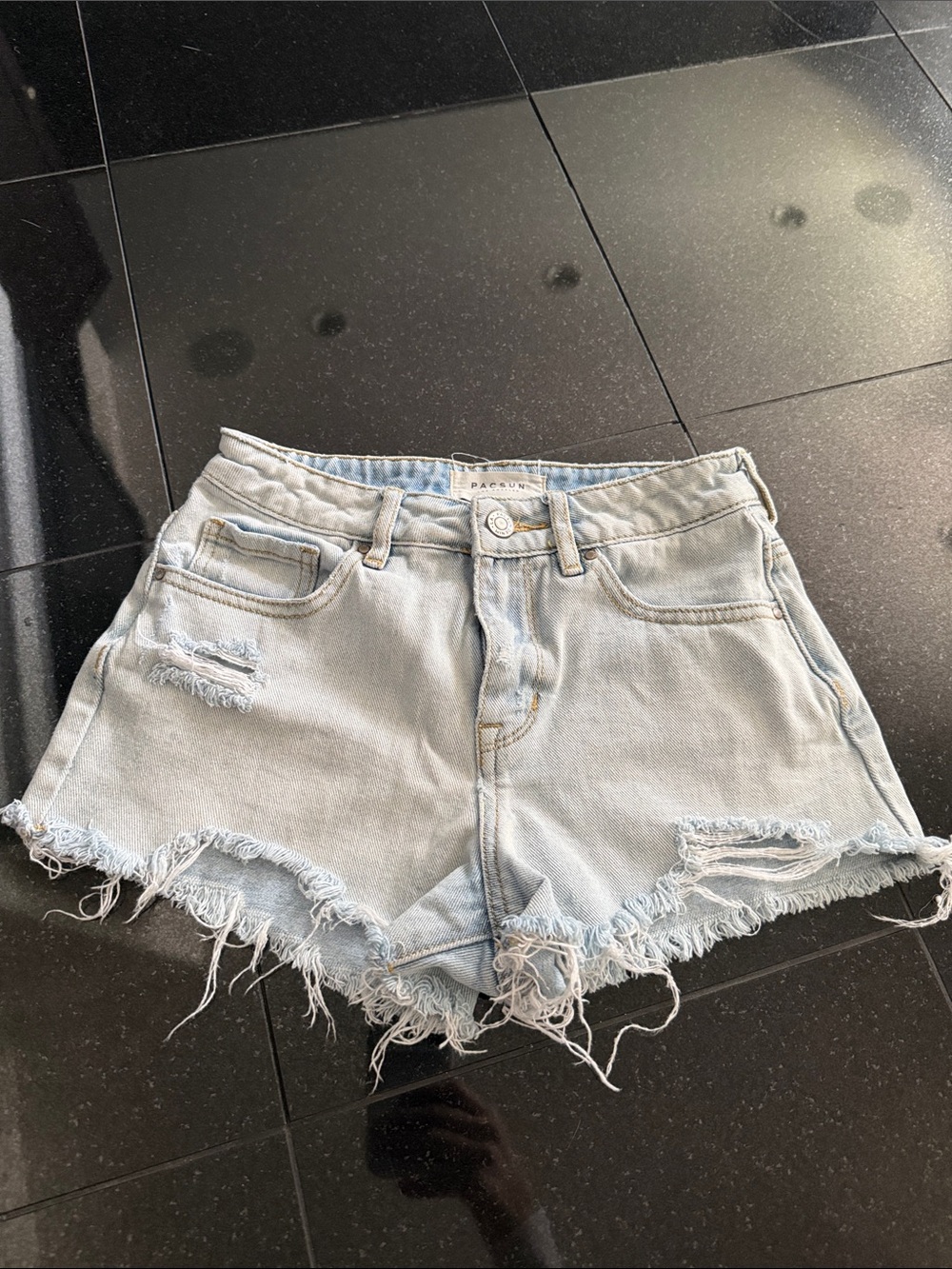 PacSun Light Blue Distressed Denim Cutoff Shorts
